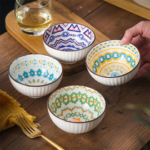Bohemian 4 5-inch rice bowls Home Ceramic Eating Bowls Suit Day Style Small Rice Bowl Cutlery Cutlery Cutlery