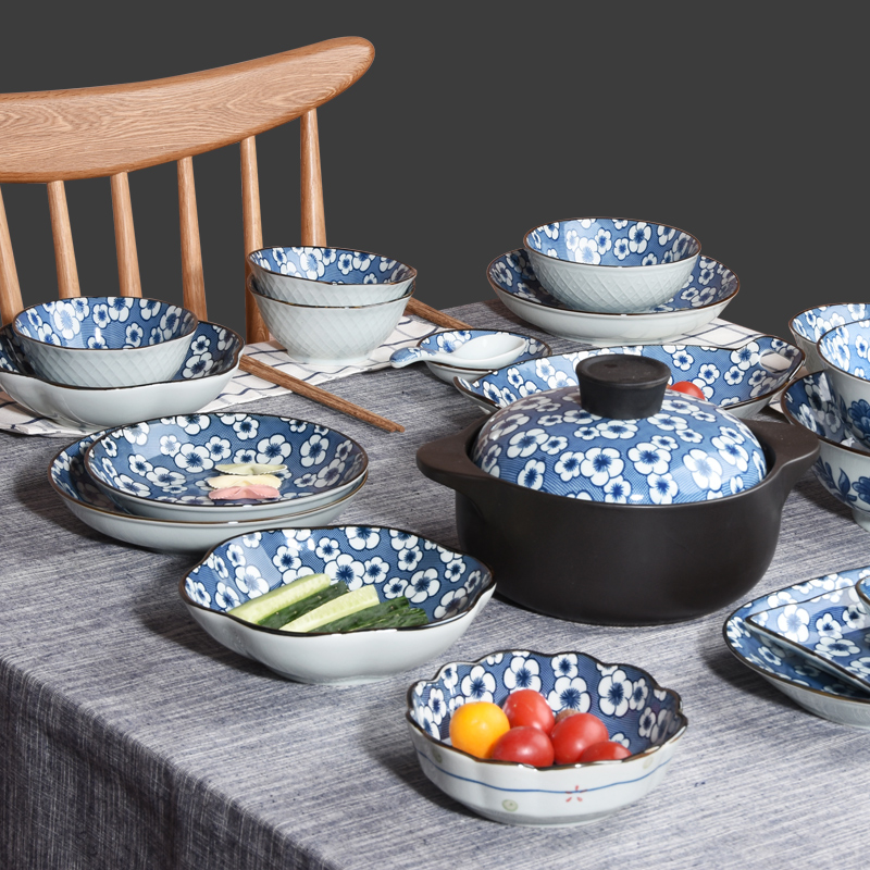 Japanese tableware free combination Creative plate Plate plate plate Steamed fish plate Sushi plate Home ceramic plate set