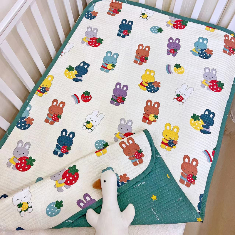 Korean pure cotton cartoon small cushion baby washed sheet bed sheet bed cover student physiological cushion baby small mattress not waterproof