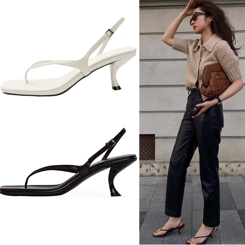 T*Row Shoes High Heels Stiletto Sandals Women's Genuine Leather 2026 Summer New Style Kitten Heel Flip-Flops Thong Sandals T*Row Shoes High Heels Stiletto Sandals Women's Genuine Leather 2026 Summer New Style Kitten Heel Flip-Flops Thong Sandals