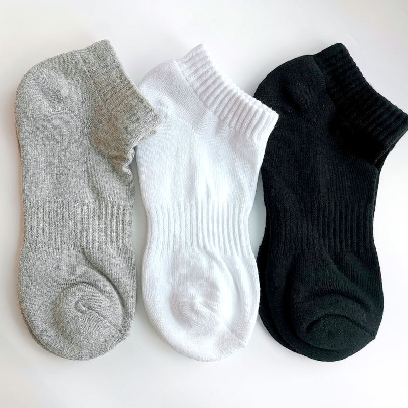 Cotton Thickened Towel Bottom Socks for Men, Women, and Children, Pure White Running Short Low-Cut Shallow Mouth Sports Sweat-Absorbing Socks
