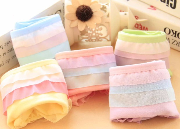 4 túi đồ lót nữ, đồ lót nữ dễ thương, đồ lót nữ, cotton, thắt lưng nhỏ, quần lót tam giác cotton