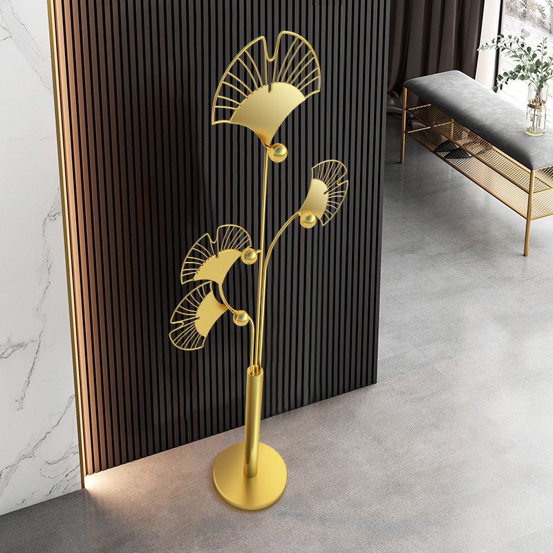 Light luxury metal coat rack floor bedroom hanger living room vertical hanger simple modern household bag rack