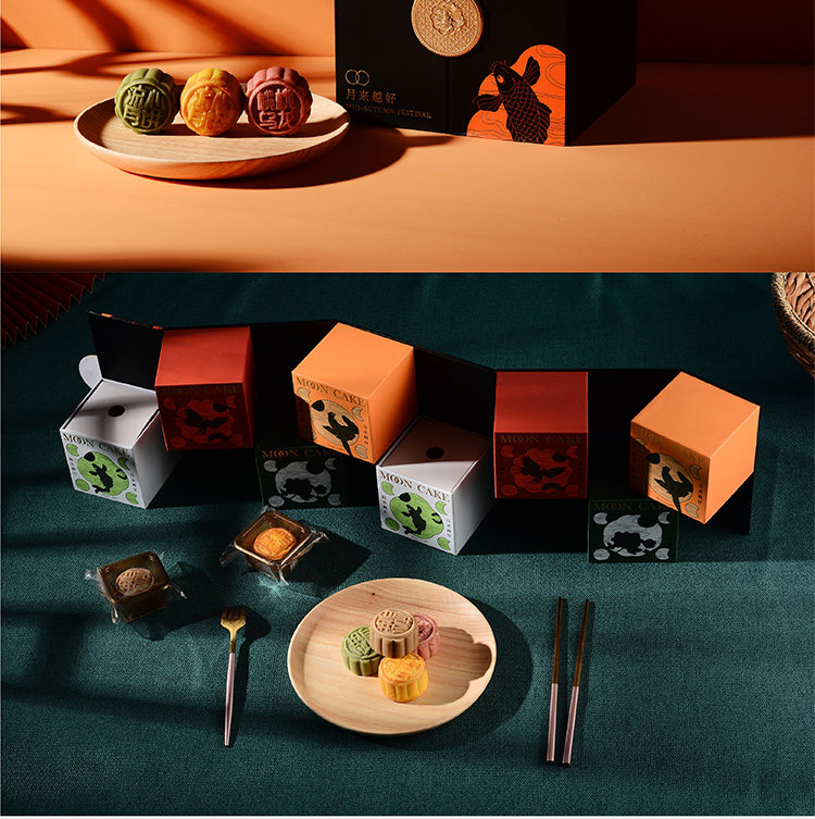 中秋礼品包装 盒适 中秋月饼礼品盒子高档创意国潮风包装盒双层空盒纸8现货定制