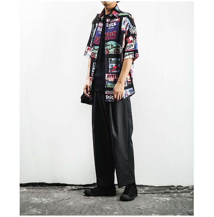 ATBLAB Pháp Double Pleat Quần ống rộng Quần may cổ điển Loose Straight Quần dài Drapery Casual Quần quần short nam