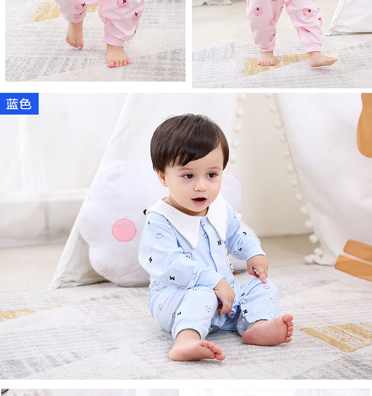 Babyiesies trăng tròn em bé tay dài cotton 6 nam và nữ 9 mùa thu 0-3 tháng 1 tuổi mùa thu quần áo sơ sinh bộ trẻ em phim hoạt hình