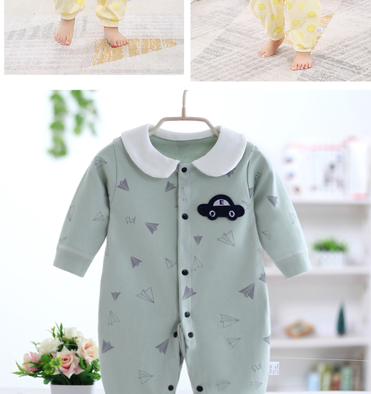 Babyiesies trăng tròn em bé tay dài cotton 6 nam và nữ 9 mùa thu 0-3 tháng 1 tuổi mùa thu quần áo sơ sinh bộ trẻ em phim hoạt hình