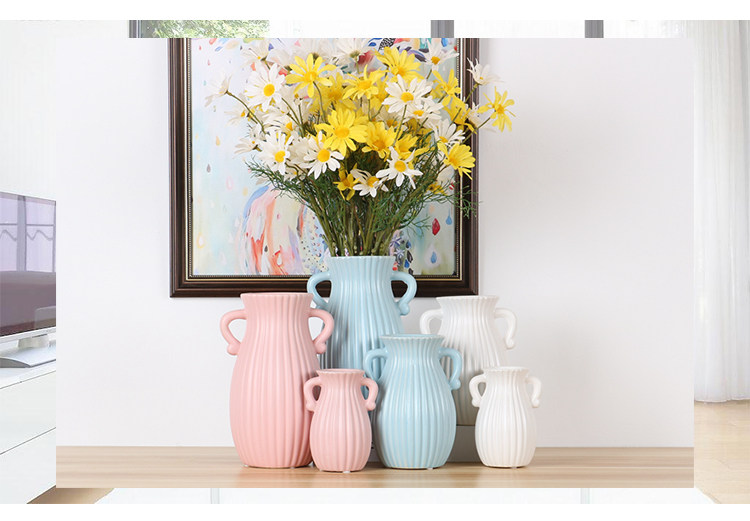 The 2023 new style ceramic vase is a creative, simple and modern ceramic vase that can hold water, fresh flowers, and is suitable for living room, dining table, home decoration, and dry flower arrangement pic 2