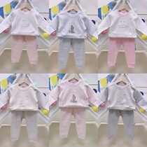 Crescent childrens underwear set Autumn clothes Autumn pants Shu velvet cotton boneless seam autumn clothing boys and girls childrens home clothes