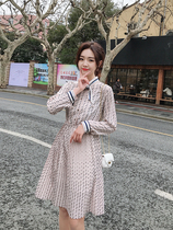 2022 Spring and autumn new crushed flowers 100 plexen Snow spinning with dress Temperament Famous for waist display slim MZ PROW92310Q
