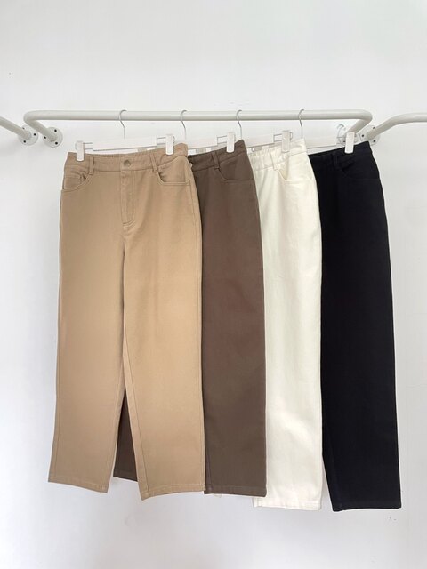 Japanese Order Autumn and Winter New Product Simple Classic High-Waisted Twill Brushed Thickened Elastic Waist Women's Casual Pants Carrot Style
