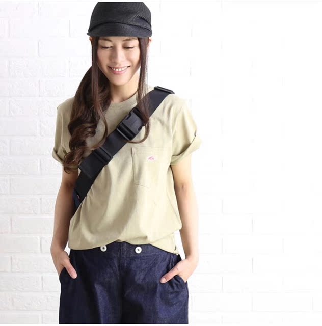 Japanese Spring Style Classic Pocket Patch Solid Color Simple Women's Short-Sleeve T-Shirt Japanese Style Danton