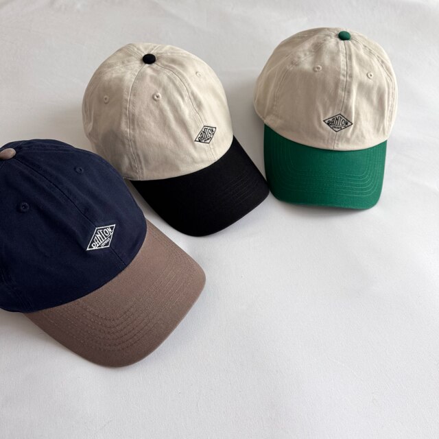 Japanese Trendy Brand Autumn and Winter New Solid Color Contrast Embroidery Versatile Unisex Baseball Cap Duckbill Cap Casual Cotton Danton