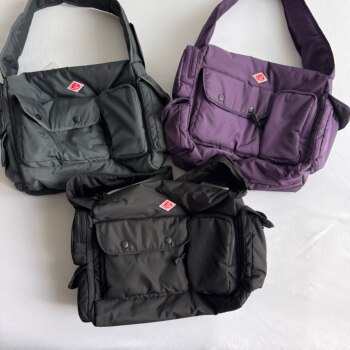 Japanese Trendy Brand Retro Autumn and Winter New Solid Color Workwear Simple Unisex Shoulder Bag Underarm Bag Casual Bag Danton