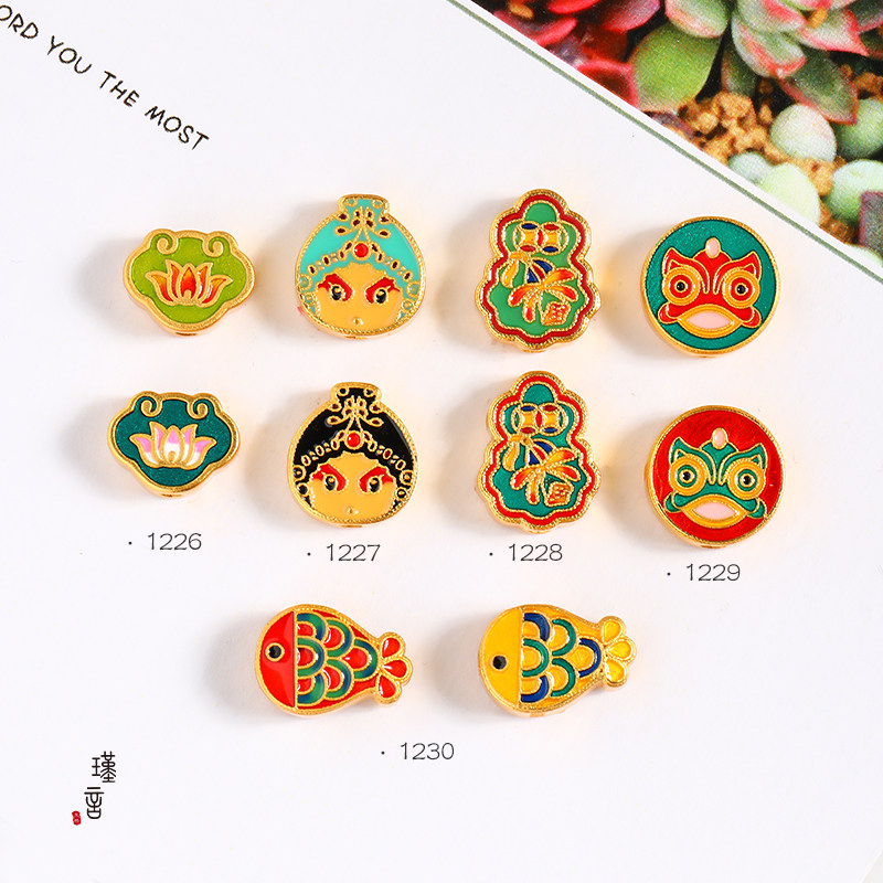 Corle翡翠玉飾越南沙金diy配件手鍊女項鍊招財螃蟹金魚如意久不掉色強保色桶珠 Yahoo奇摩拍賣