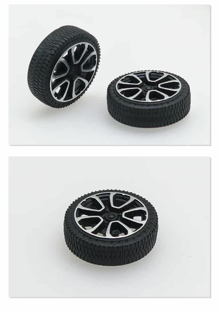 30mm fancy wheel toy car wheels, 2mm hole shaft tires, tech small creations, fun assembly parts pic 6
