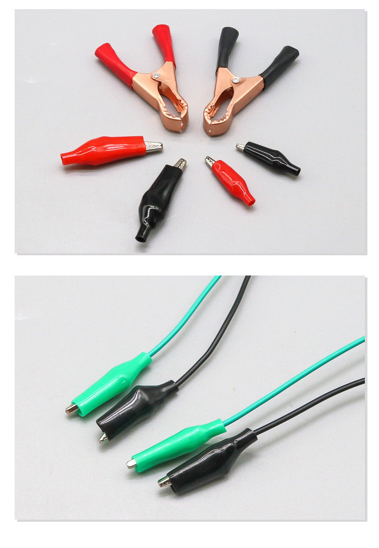 多款鳄鱼夹子护套夹小电瓶电线电源夹接搭电测试夹大中小号连电路详情6