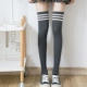 Vớ trắng trên đầu gối nữ vớ dài ống đùi cao học sinh Nhật Bản trong ống cotton mùa hè vớ mỏng - Vớ bông