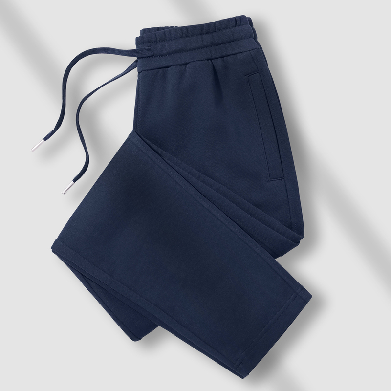 Slimming Boxer-Style Pure Cotton Navy Blue Straight-Leg Casual Pants for Women, Thin 2026 Spring and Autumn Harem Sweatpants