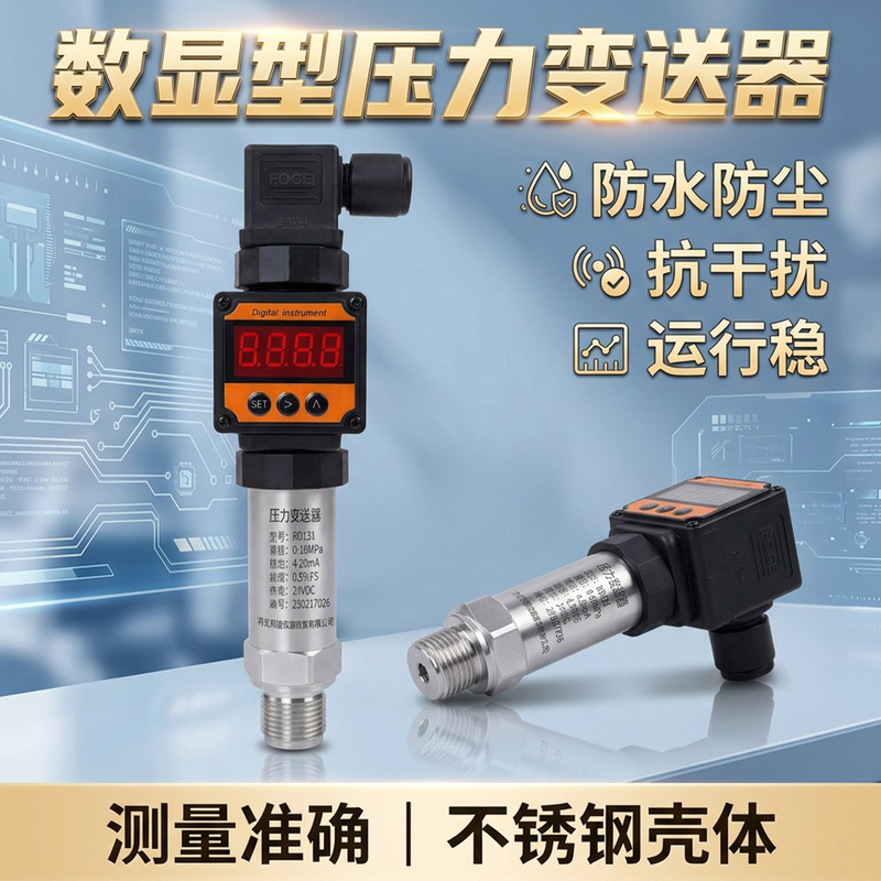 Pressure Transmitter with Digital Display, Intelligent High-Precision Water Pressure, Oil Pressure, Gas Hydraulic Sensor, Explosion-Proof Negative Pressure Vacuum Pressure Transmitter with Digital Display, Intelligent High-Precision Water Pressure, Oil Pressure, Gas Hydraulic Sensor, Explosion-Proof Negative Pressure Vacuum