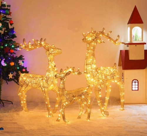 Рождественские украшения золотые украшения оленя рождественская елка сцены торговые центры