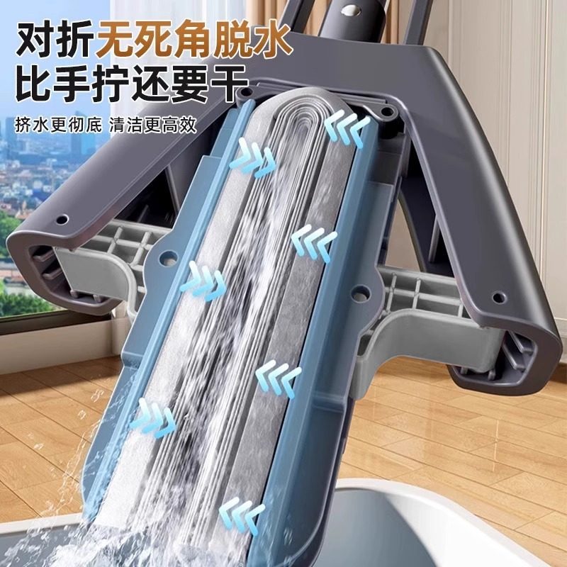 Sponge Mop for Home Use, One-Sweep Clean, No Hand Washing Needed, 2025 New Model, Bathroom Absorbent Sponge Mop Head, Sponge Mop