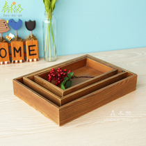 zakka bamboo wood retro storage box tray cosmetics creative office desktop skin care product storage box wooden box