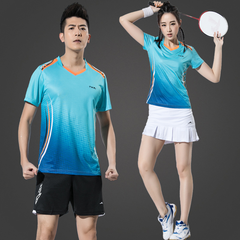 Short Sleeve Badminton Sportswear Men Suit Blouse Blouse Women Summer Speed Dry Dress Pants Volleyball Table Tennis Training Team Uniform
