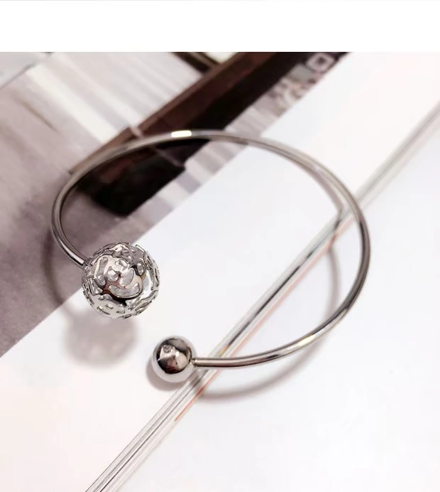 Hàn Quốc thời trang trực tiếp khí rỗng hoa hồng vòng tròn zircon vòng đeo tay mở vòng đeo tay hoang dã đơn giản