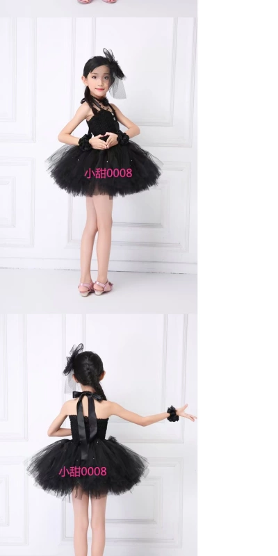 Cô gái mới mặc váy Halloween cho trẻ em váy cưới màu đen catwalk công chúa váy công sở phụ huynh-trẻ em vest đẹp cho bé trai