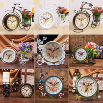 European - style creative bicycle clock fashion clock living room with iron art table clock silent clock