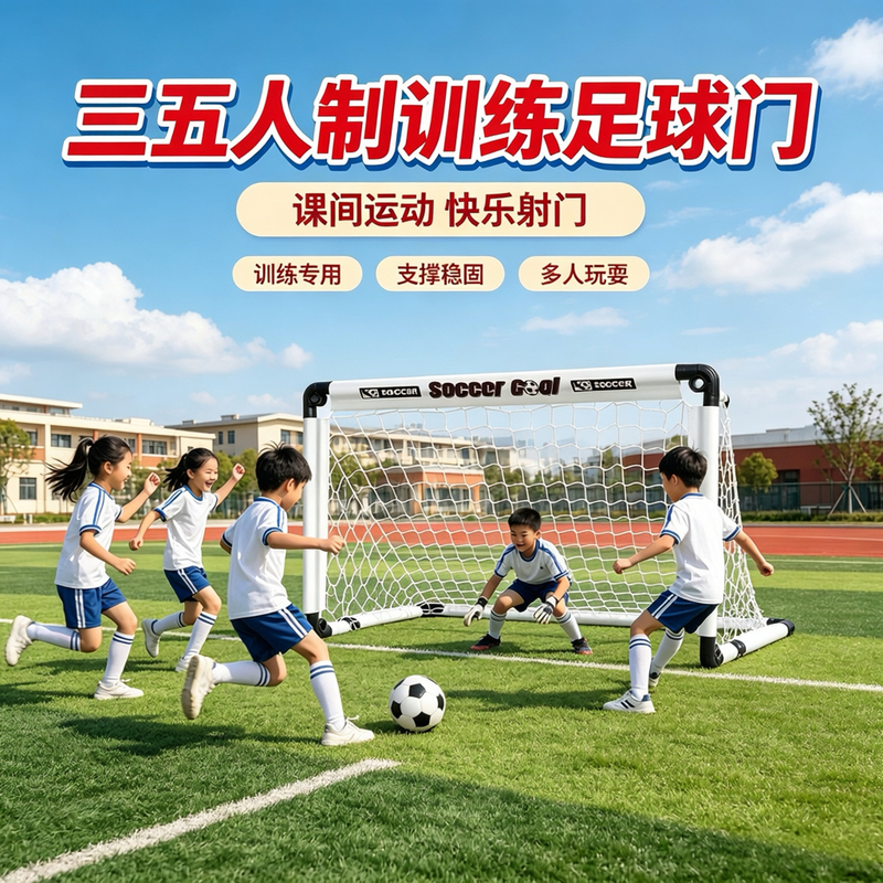 Children's Portable Foldable Soccer Goal for Home Use, Indoor and Outdoor, Kindergarten Goal Net, Three-Five-A-Side Soccer Goal Frame Children's Portable Foldable Soccer Goal for Home Use, Indoor and Outdoor, Kindergarten Goal Net, Three-Five-A-Side Soccer Goal Frame