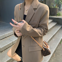 Blazer women 2021 autumn new casual small Man design advanced sense small suit solid color coat women tide