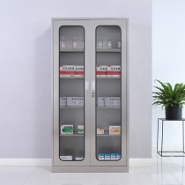 304 stainless steel drug storage cabinet A4 glass to open door file cabinet multi - layer locker sample cabinet