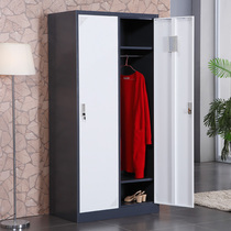 Environmentally friendly steel second - door iron locker staff dormitory cabinet double door household wardrobe cabinet 50cm deep