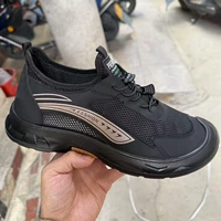 Летние мужские туфли из сетчатого материала M-515 черного цвета