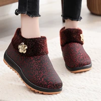 Элегантная красная 2103 Женская хлопчатобумажная туфли для цветочной пряжки