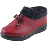 Зимние слипоны, флисовая удерживающая тепло обувь, нескользящие полиуретановые короткие сапоги для матери, мягкая подошва, для среднего возраста