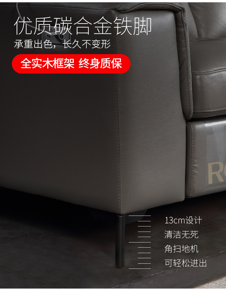 Sofa da tối giản Ý Phòng khách hiện đại đơn giản Sofa Ý ánh sáng sang trọng nội thất kết hợp sofa da - Ghế sô pha ghế sofa băng dài