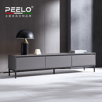 Pinluo Italian minimalist TV cabinet modern simple with drawer storage piano paint Gray can be customized light luxury floor cabinet