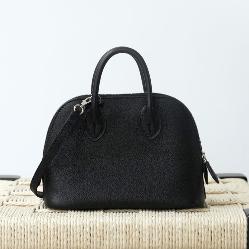 Michael Jay Handmade Waxed Thread Evercolor Cowhide Bolide Mini Bowling Bag Shell Bag