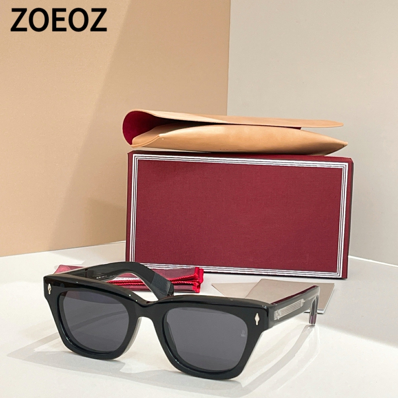 Jmm Dealan Designer Rectangular Cat-Eye Retro Sunglasses Sun Protection Acetate Sunglasses for Men and Women