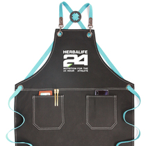 Denim apron female Chinese restaurant custom painting kitchen work clothes male logo barber barista milk tea shop baking