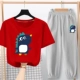 Маленький динозавр красный + светло-серые штаны