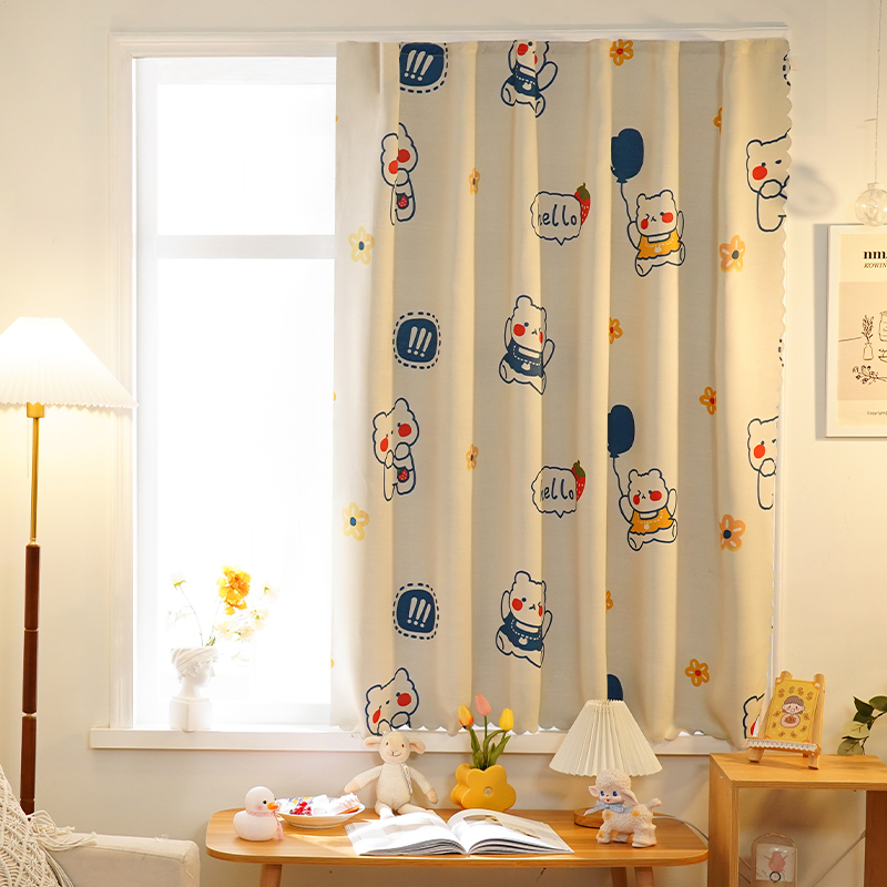 Magic adhesive curtains adhesive-free punch-free Easy mounting of small windows Short shading cloth Self-adhesive bedroom shading