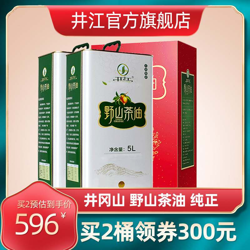 Jingjiangshan Camellia oil 5L * 2 gift box Jiangxi Jinggangshan camellia oil 10 liters farm wild tea seed tea tree wood seed edible oil