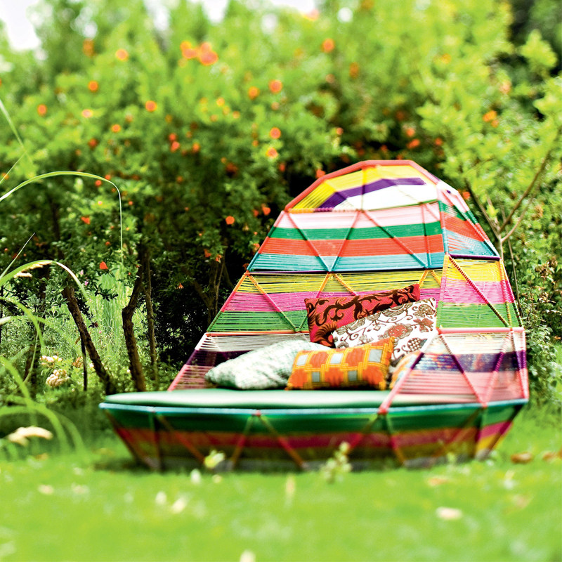 Outdoor terrace rainbow hanging basket bird's nest rainbow net red rocking chair hanging basket swing home hammock indoor balcony basket chair