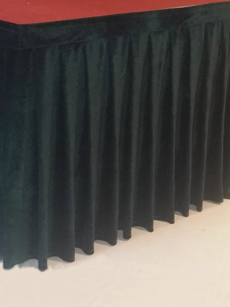 Velvet Apron for Wedding Stage, Table Skirt for Hotel Conference Room, T-Stage Velvet Tablecloth