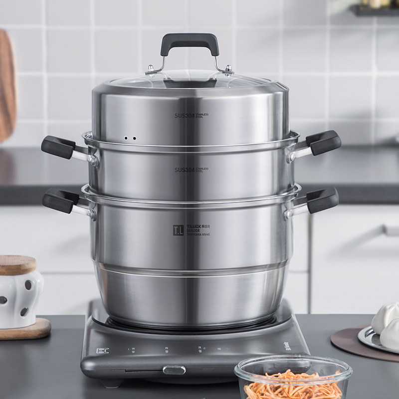304 stainless steel thickened steamer threelayer steamer multi