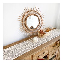 (Table flag)ins Lace crochet table table flag woven cotton thread Vintage fabric tablecloth wedding table decoration